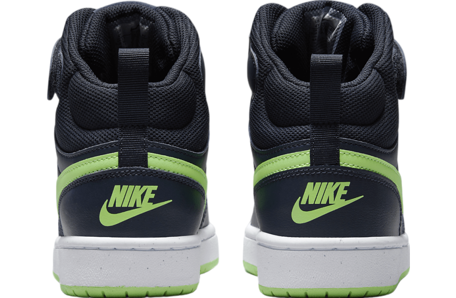 Nike Court Borough Mid 2 GS Dark Obsidian / Lime Blast