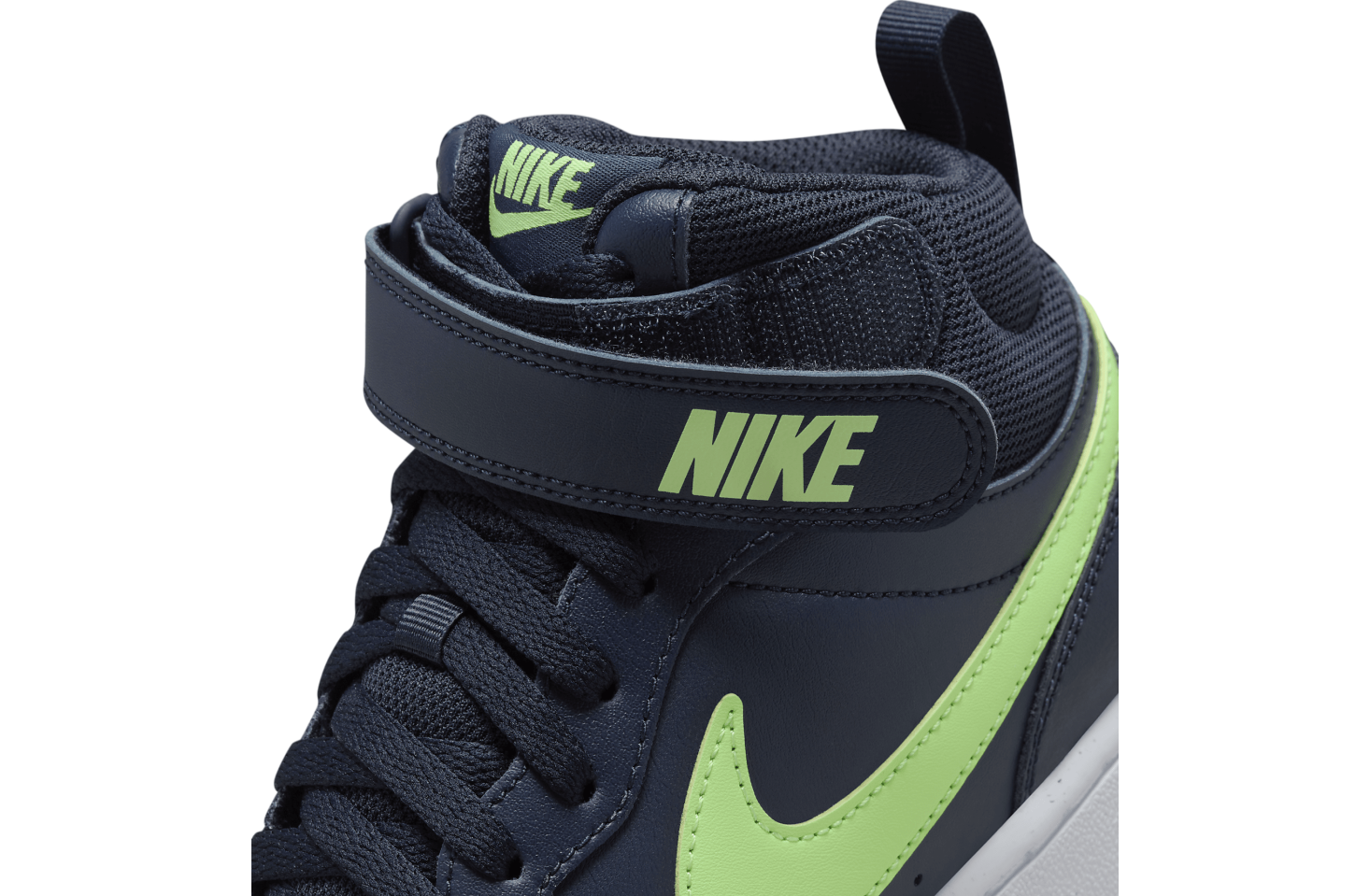 Nike Court Borough Mid 2 GS Dark Obsidian / Lime Blast