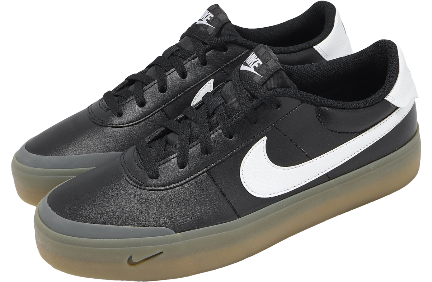 Nike Court Shot Black / White / Gum Light Brown