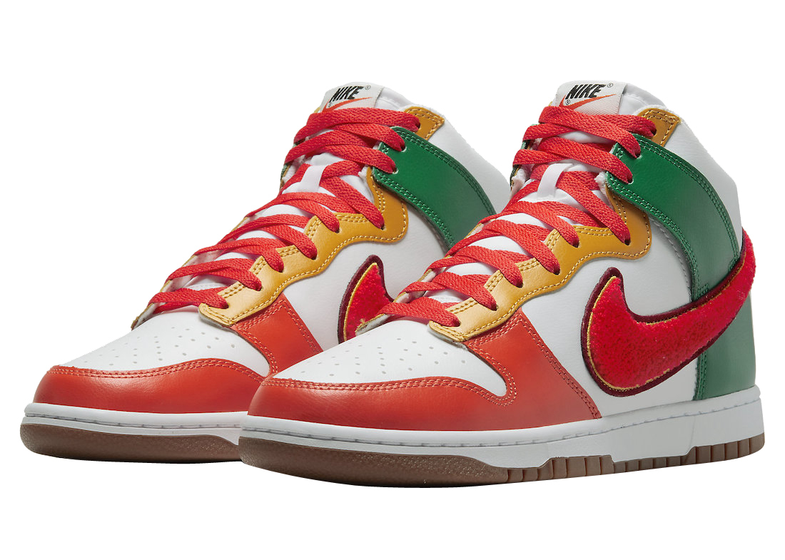 Nike Dunk High Chenille Swoosh Habanero Red DR8805-100