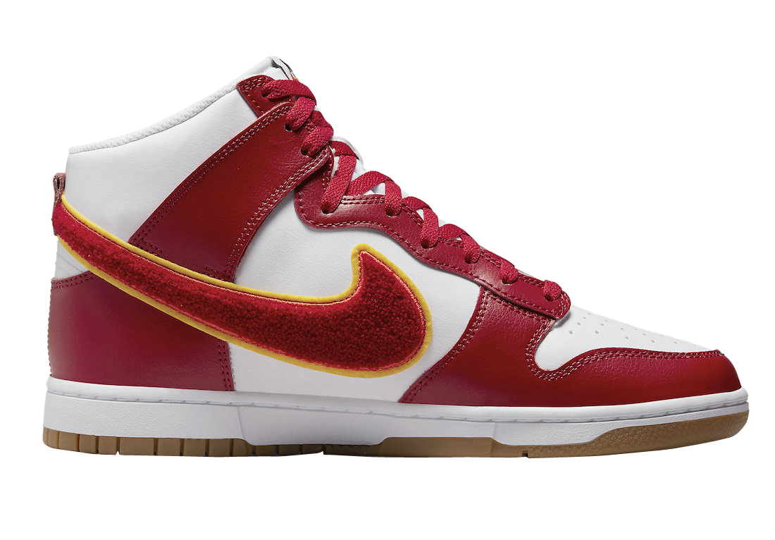 BUY Nike Dunk High Chenille Swoosh White Gym Red | Kixify Marketplace