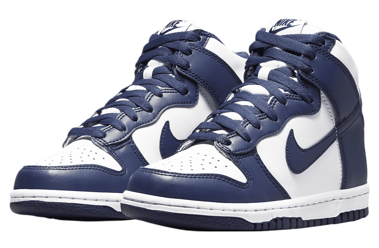 Nike Dunk High GS White / Midnight Navy