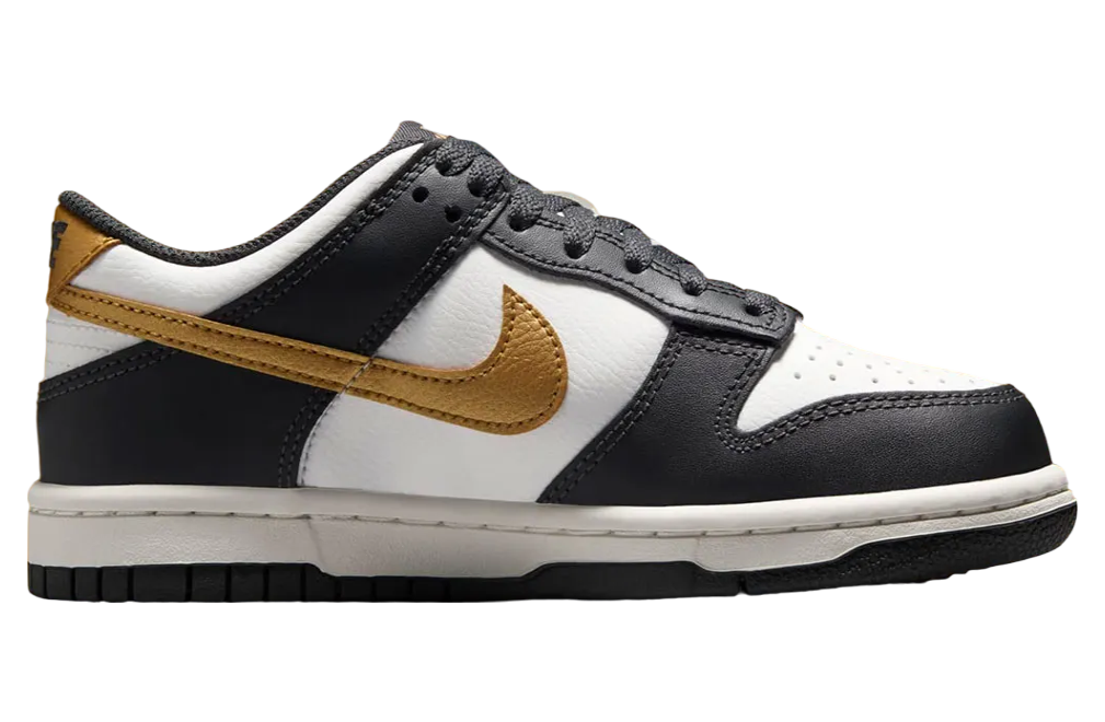 Nike Dunk Low GS White / Black / Metallic Gold