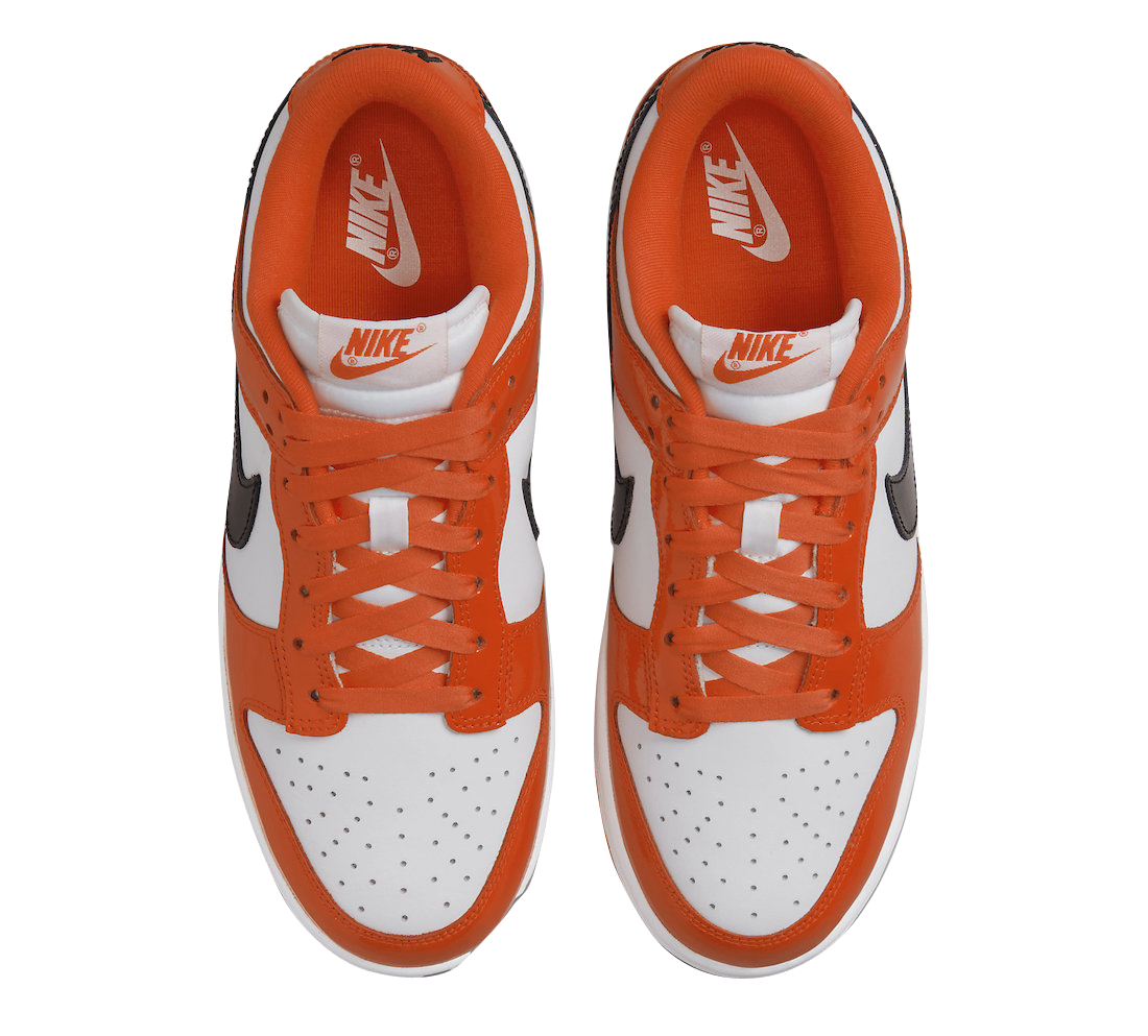 Nike Dunk Low White Orange Patent DJ9955-800 - KicksOnFire.com