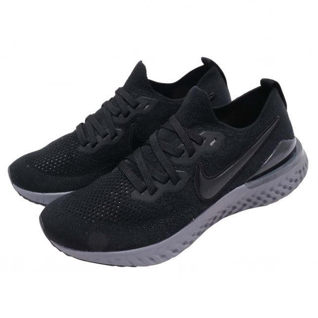 Nike Epic React Flyknit 2 GS Black Gunsmoke Feb 2019 AQ3243002 KicksOnFire