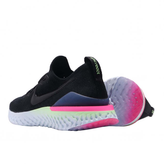 Nike Epic React Flyknit 2 GS Black Sapphire Lime Blast