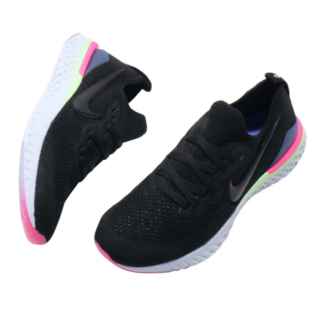 Nike Epic React Flyknit 2 GS Black Sapphire Lime Blast