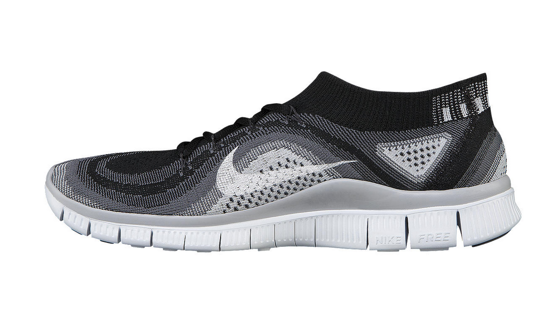 Nike Free Flyknit+ - Black / White - Dark Grey - Wolf Grey