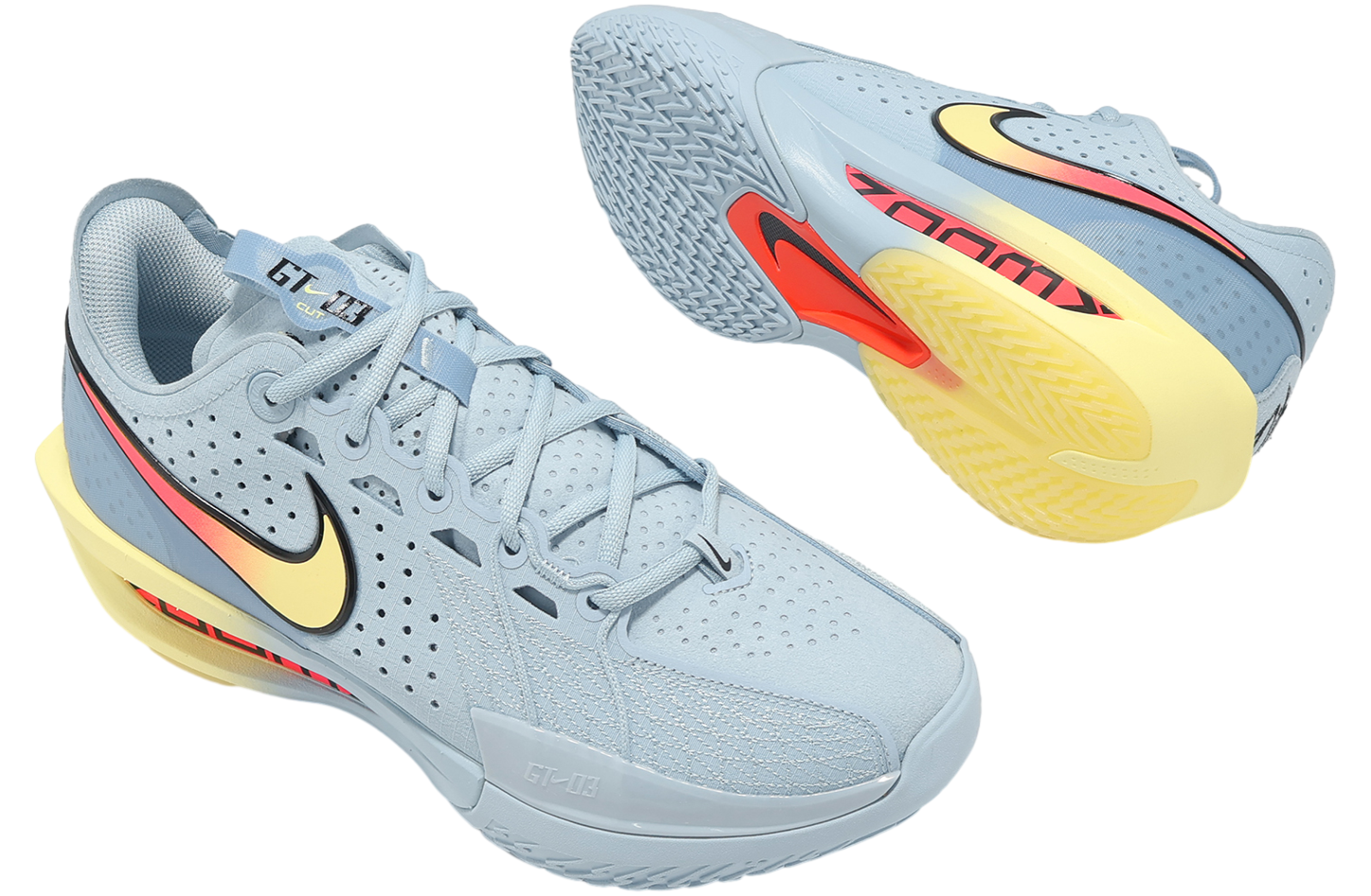 Nike G.T. Cut 3 Light Armory Blue Crimson Yellow DV2913-405 Mens Sz 10 Shoe RARE Nike Zoom GT Cut 3 Glacier Blue / Light Armory Blue - Jul  main image 2