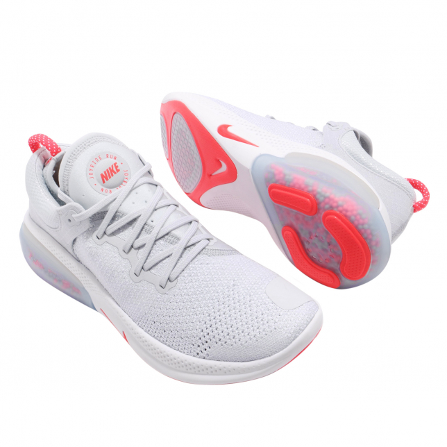 Nike Joyride Run Flyknit Pure Platinum Bright Crimson