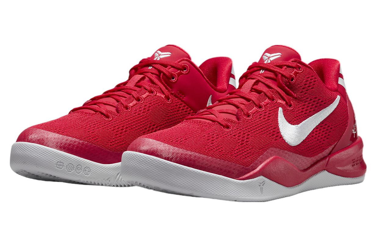 Red and white kobe shoes on sale