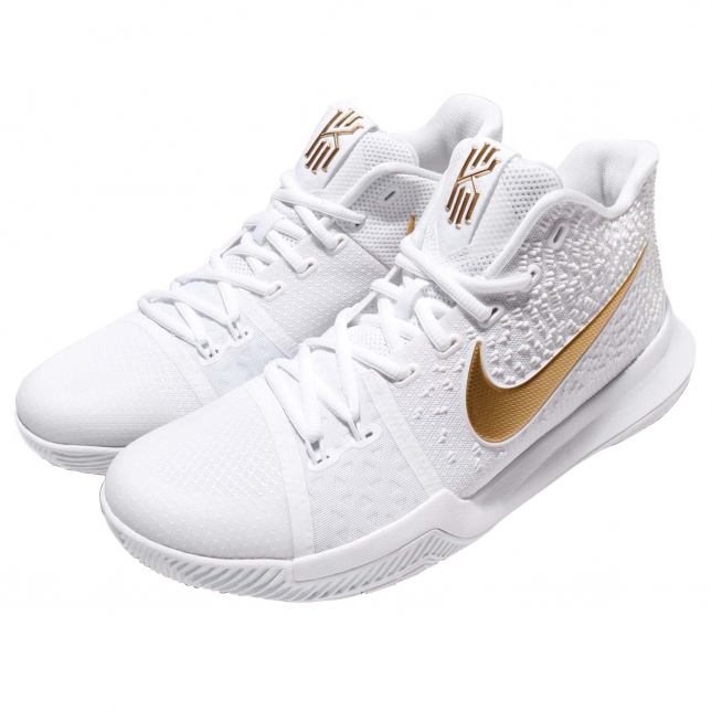 kyrie 3 shoes white and gold