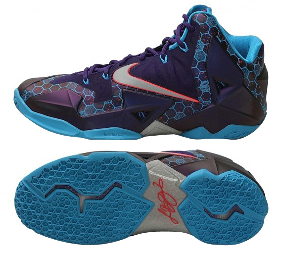 lebrons 11 blue and red
