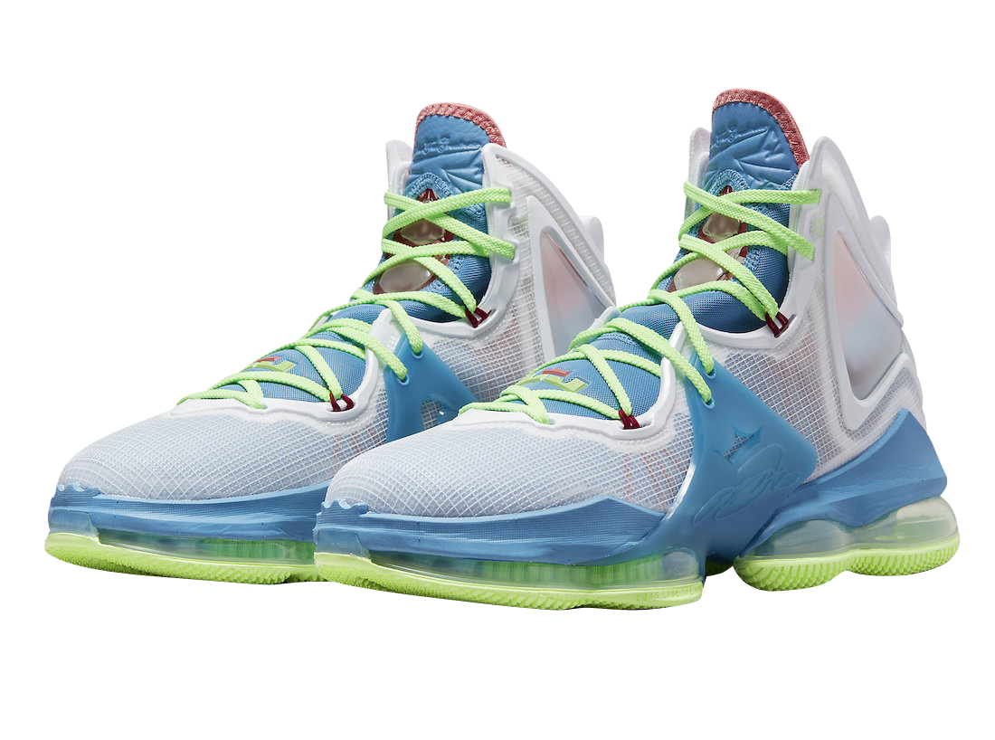 Nike LeBron 19 Neon Green Blue DC9341-400
