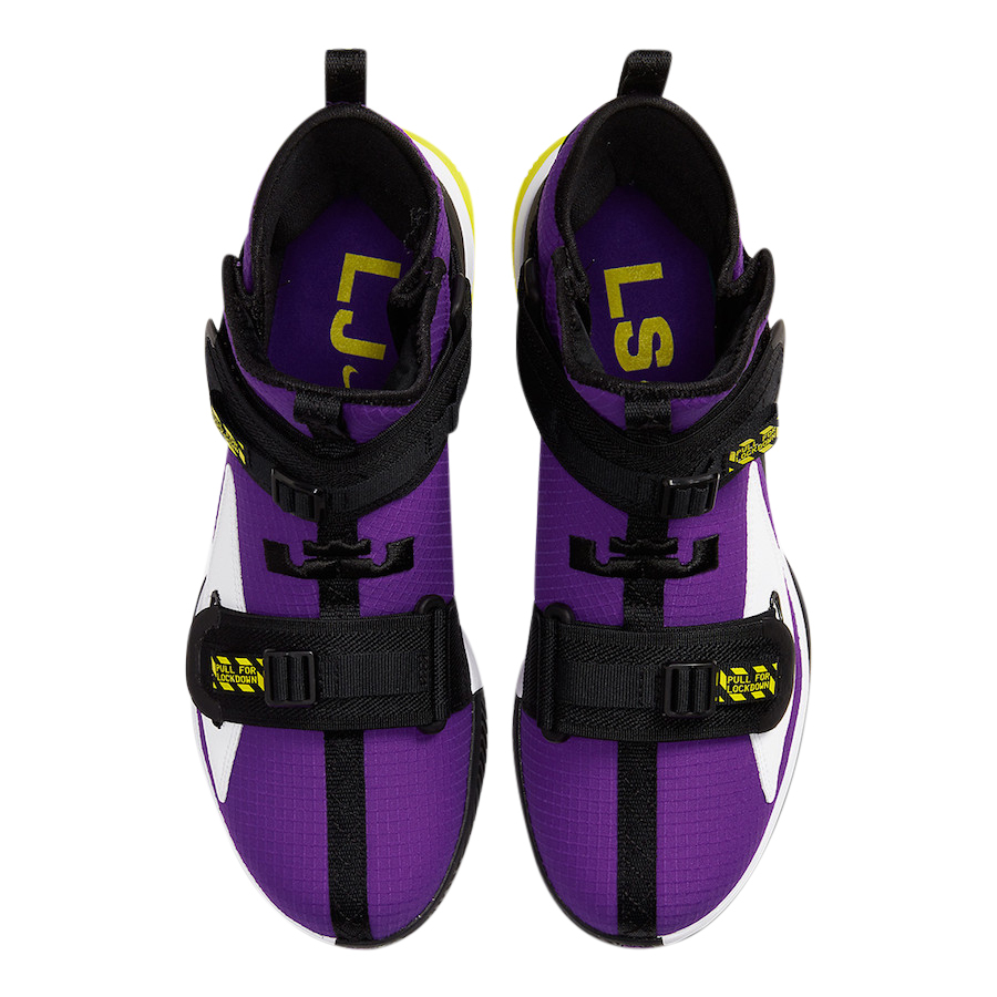 Nike Mens Sz 12.5 Lebron James Air Max Soldier 5 Black Purple Shoes  454131-005