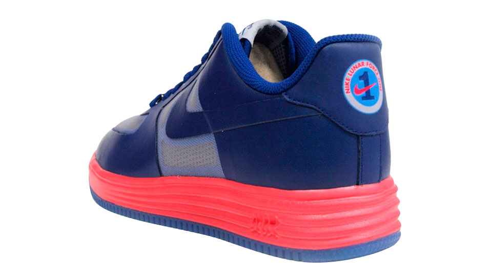 Nike Lunar Force 1 Fuse Leather -Wolf Grey / Deep Royal Blue - Atomic Red 599839001