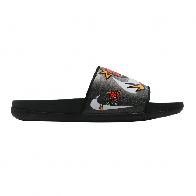 Nike Offcourt Slide Black White Turf Orange