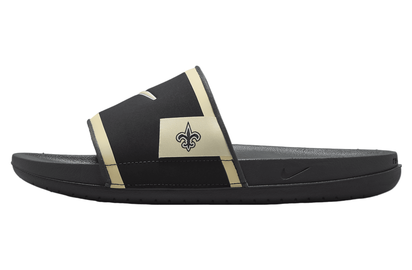 Nike Offcourt Slide (New Orleans Saints) Black / Dark Smoke Grey