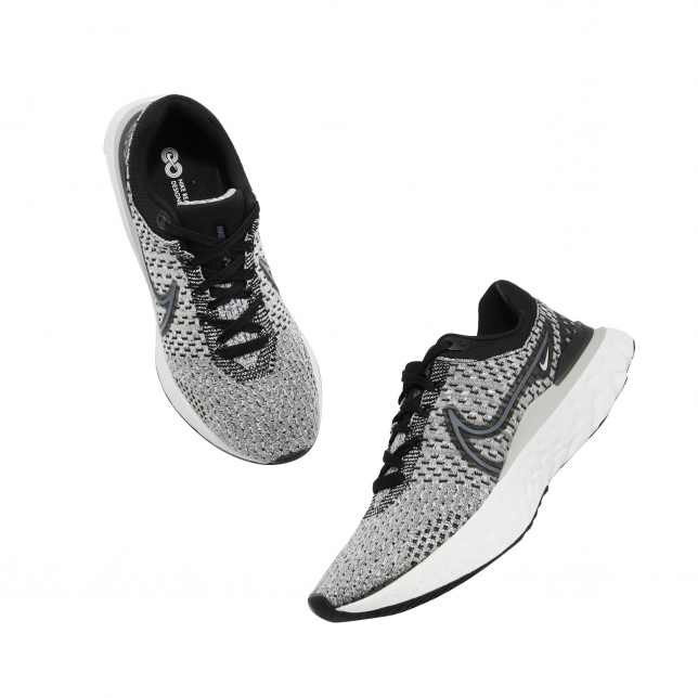  Nike Women's React Infinity Flyknit 3 Running Shoes, Black/DK  Smoke Grey-Grey Fog, 5 M US