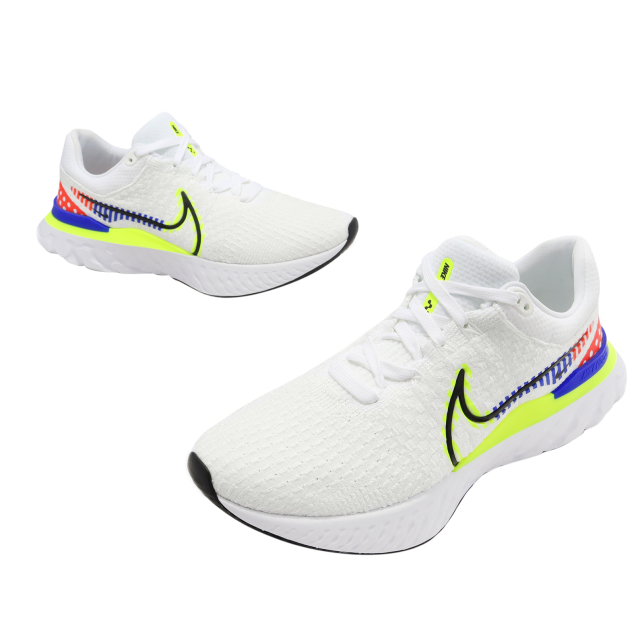 Nike React Infinity Run Flyknit 3 White Black Racer Blue