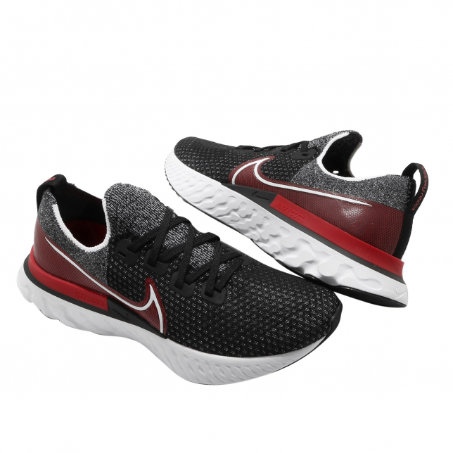 Nike React Infinity Run Flyknit Black White University Red CD4371014