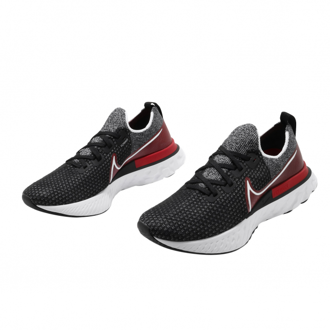 Nike React Infinity Run Flyknit Black White University Red CD4371014 ...