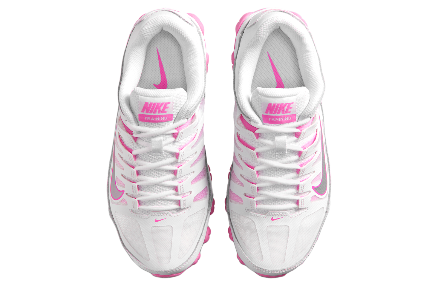 nike training free tr 8 trainers in white with pink swoosh