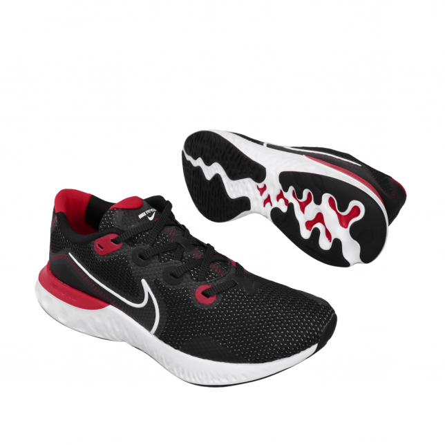 Nike Renew Run Black White University Red