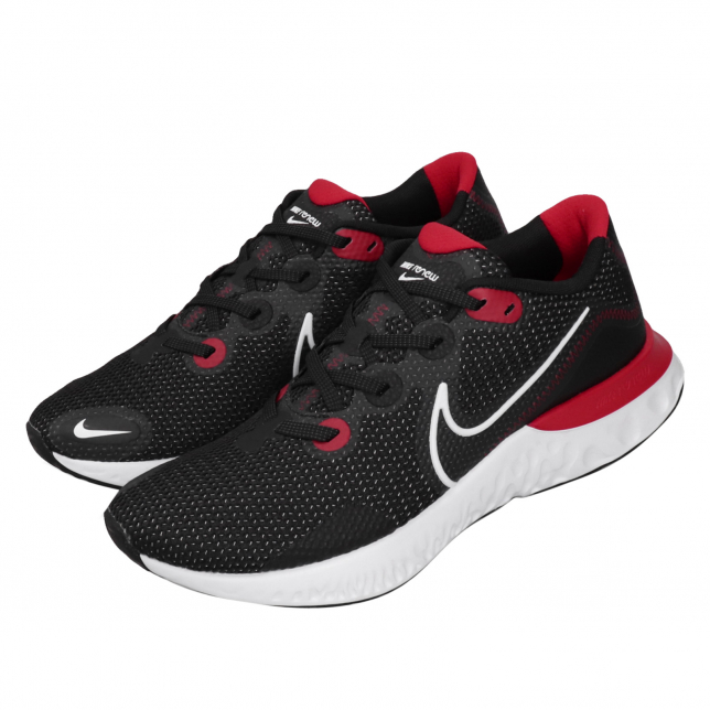 Nike Renew Run Black White University Red