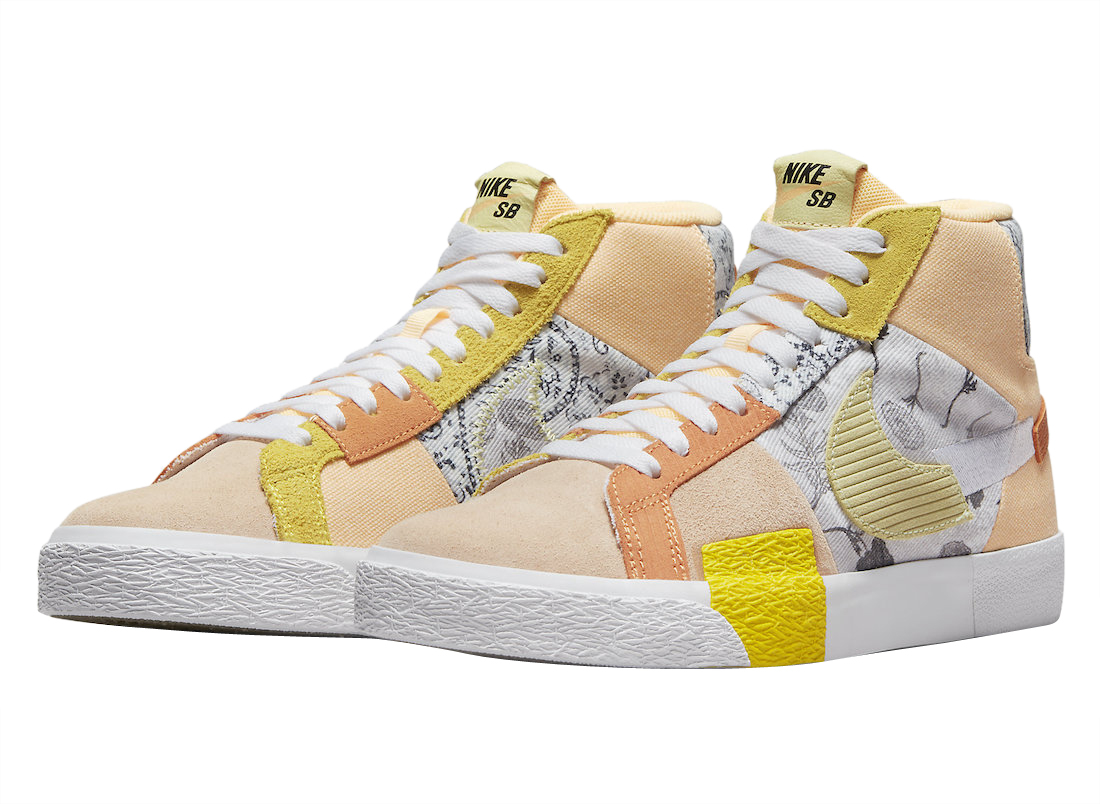 Nike SB Blazer Mid Premium Paisley White Peach