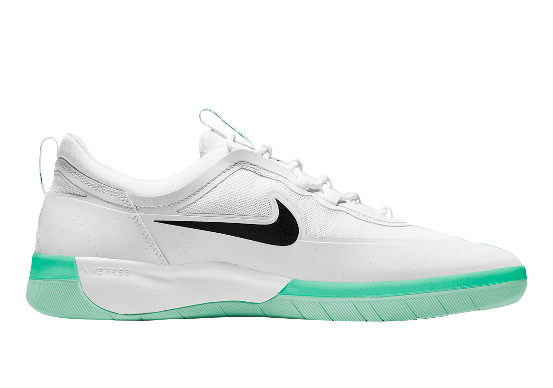 Nike SB Nyjah Free 2 White Black Green Glow BV2078-104
