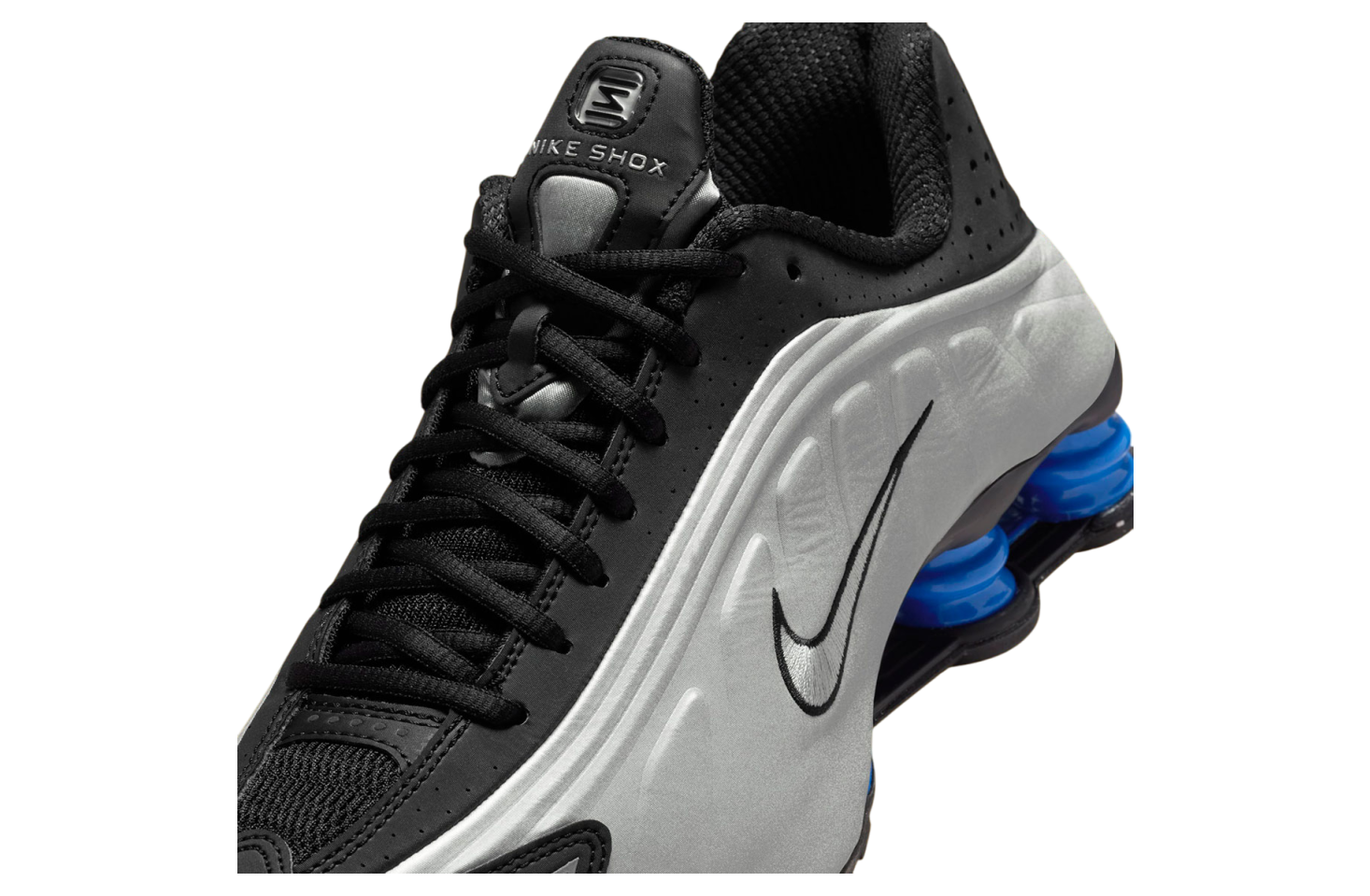 Nike Shox R4 Metallic Silver / Black / Racer Blue