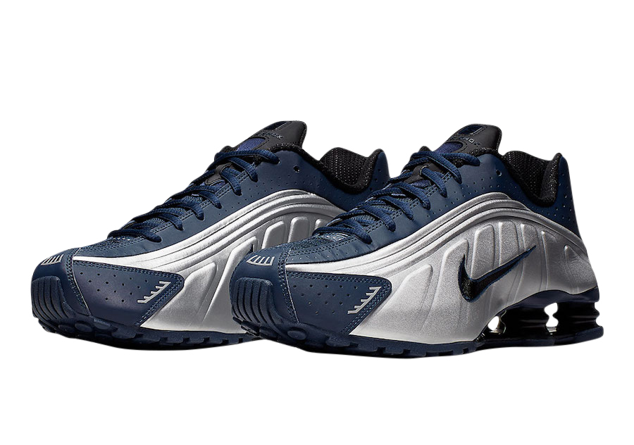 Nike Shox R4 Midnight Navy Metallic Silver 104265-405