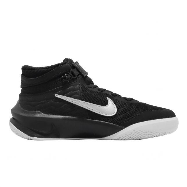 Nike Team Hustle D 10 FlyEase GS Black Metallic Silver