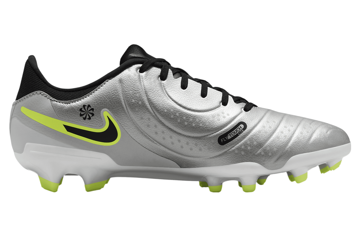 Nike Tiempo Legend 10 Academy Low MG Metallic Silver / Volt