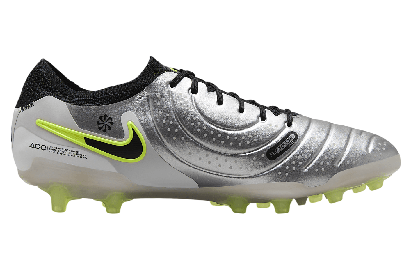 Nike Tiempo Legend 10 Elite AG Metallic Silver / Volt