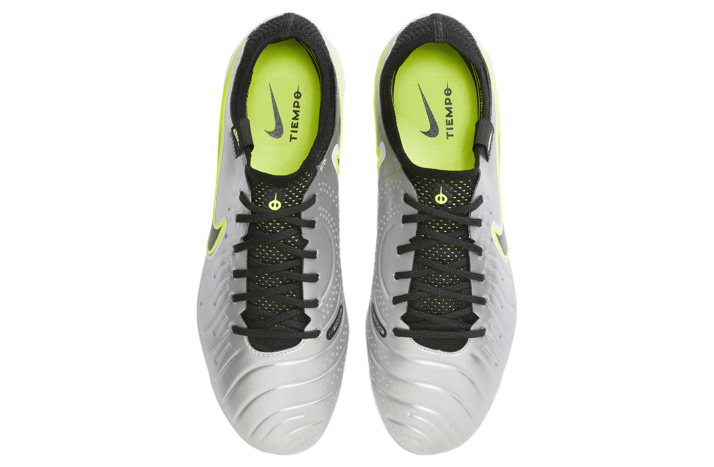 Nike Tiempo Legend 10 Elite Low FG Metallic Silver / Volt