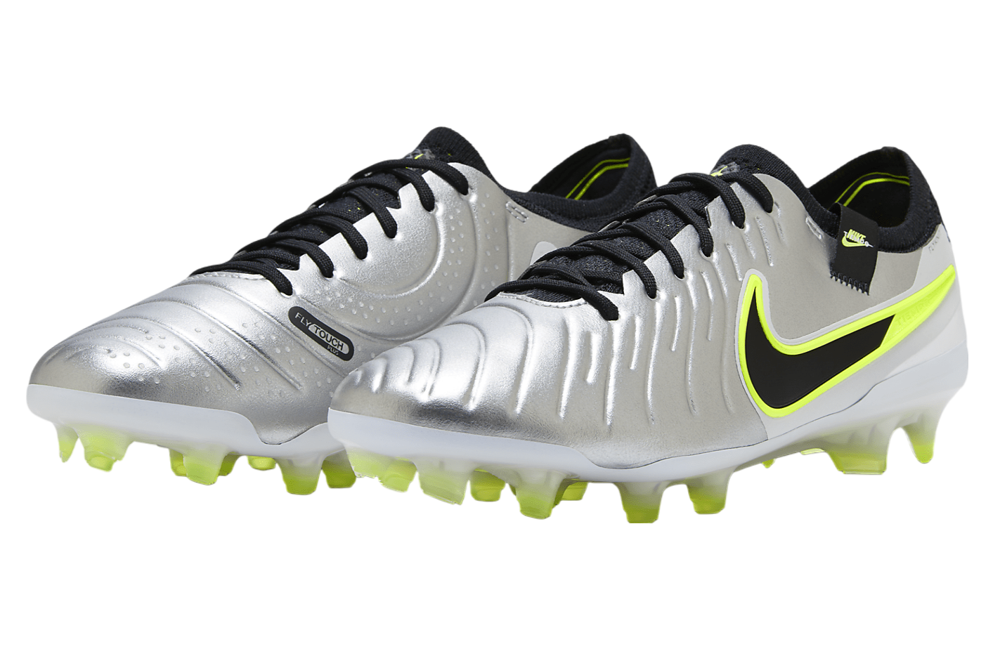 Nike Tiempo Legend 10 Elite Low FG Metallic Silver / Volt