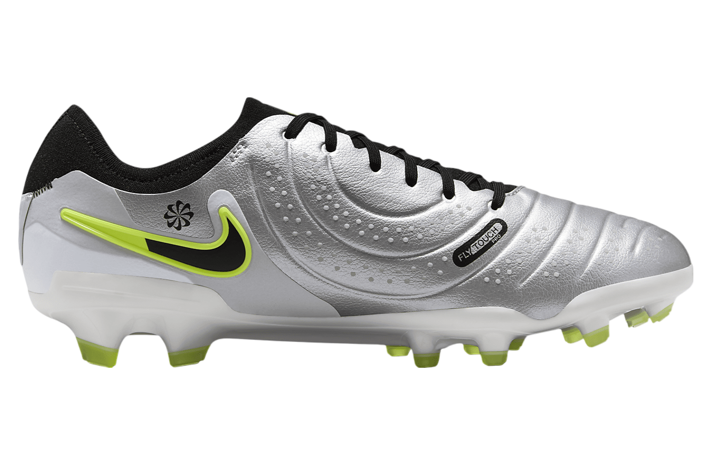 Nike Tiempo Legend 10 Pro Low FG Metallic Silver / Volt