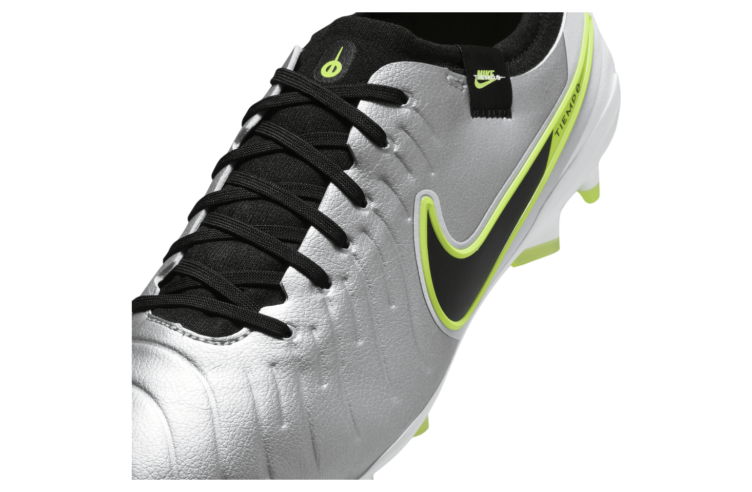 Nike Tiempo Legend 10 Pro Low FG Metallic Silver / Volt