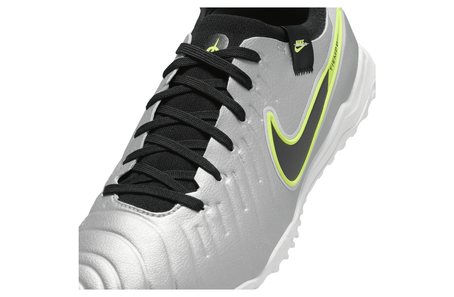 Nike Tiempo Legend 10 Pro Low TF Metallic Silver / Volt