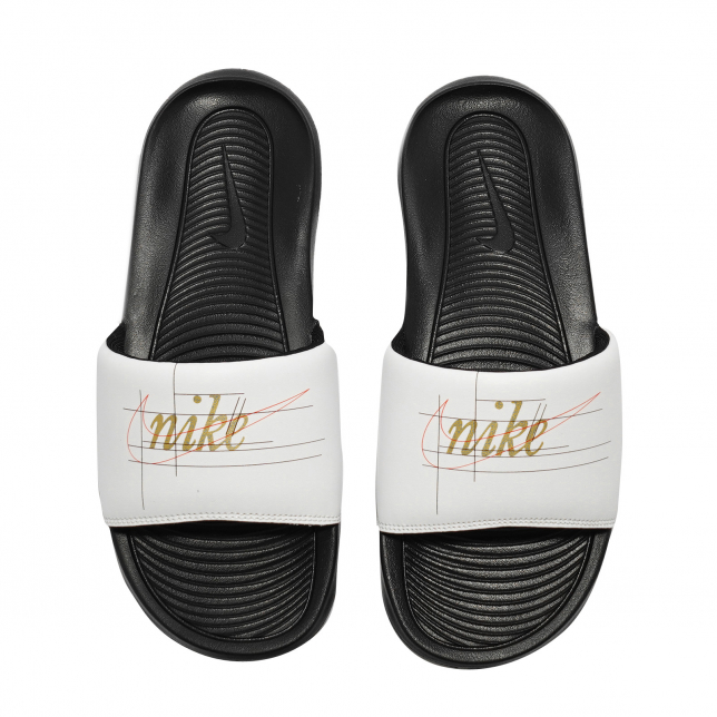 Nike Victori One Slide Print Summit White Metallic Gold