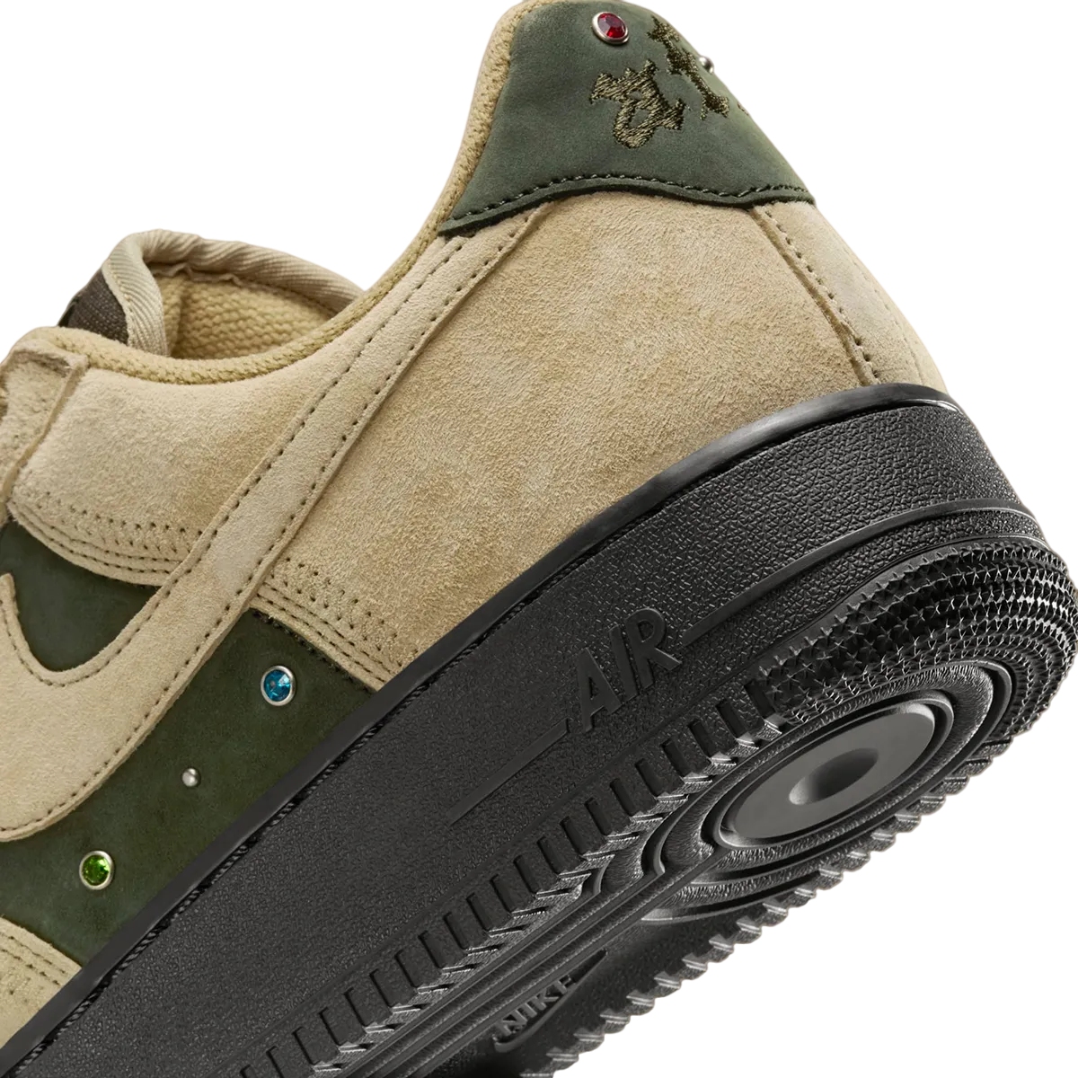 Olive green low top air force ones best sale