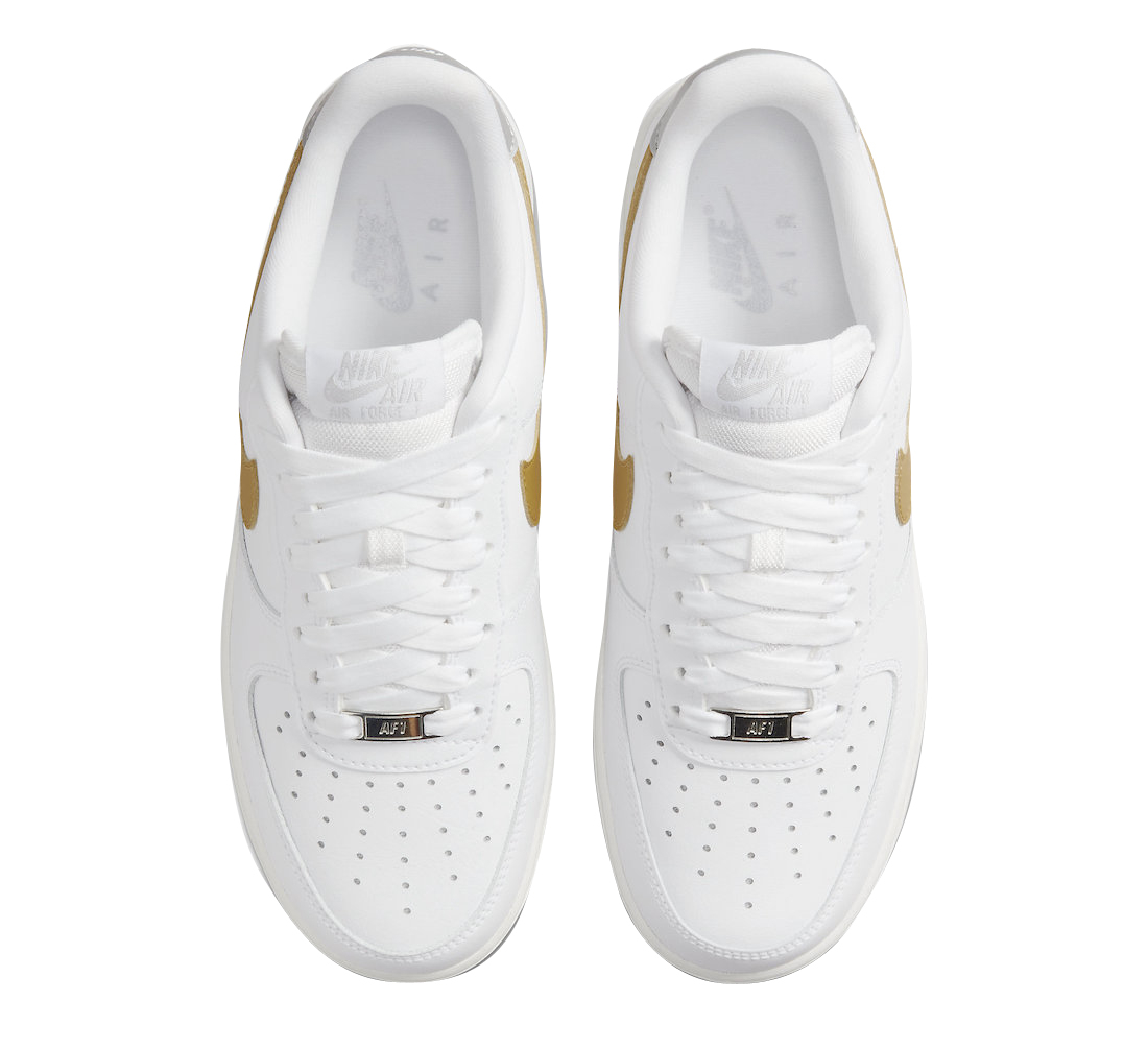 Nike WMNS Air Force 1 Low White Gold Silver - Aug 2022 - DD8959-106