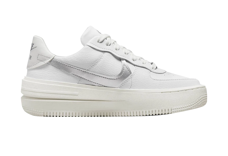 Buy Wmns Air Force 1 PLT.AF.ORM LV8 'White Metallic Silver