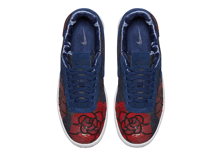 Nike WMNS Air Force 1 Upstep Floral Sequin Binary Blue