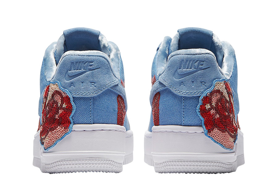 Nike WMNS Air Force 1 Upstep Floral Sequin December Sky 898421-402