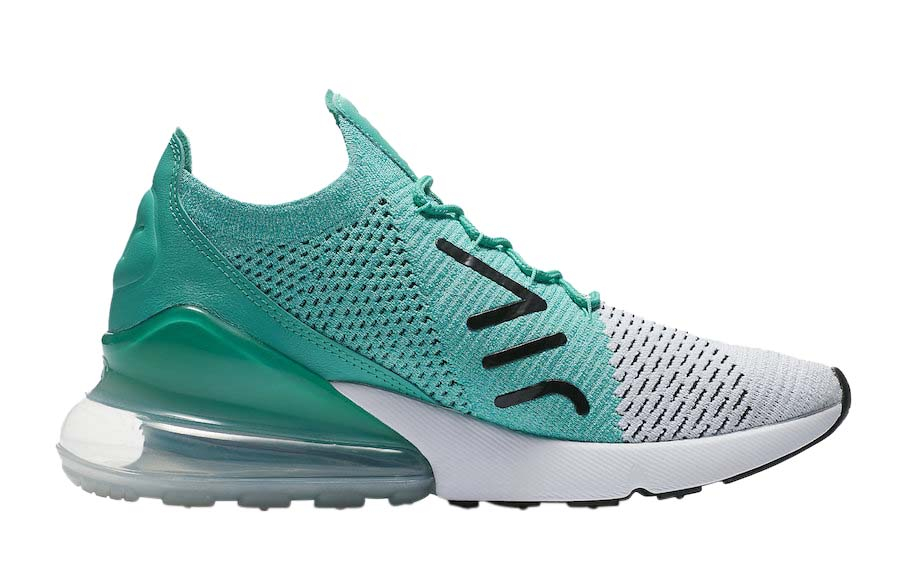 Nike WMNS Air Max 270 Flyknit Clear Emerald Mar 2018 AH6803 300 KicksOnFire