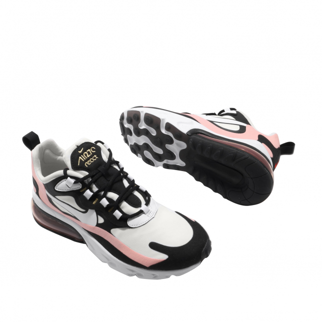 Nike Women's Air Max 270 React Black/White-Bleached Coral - AT6174
