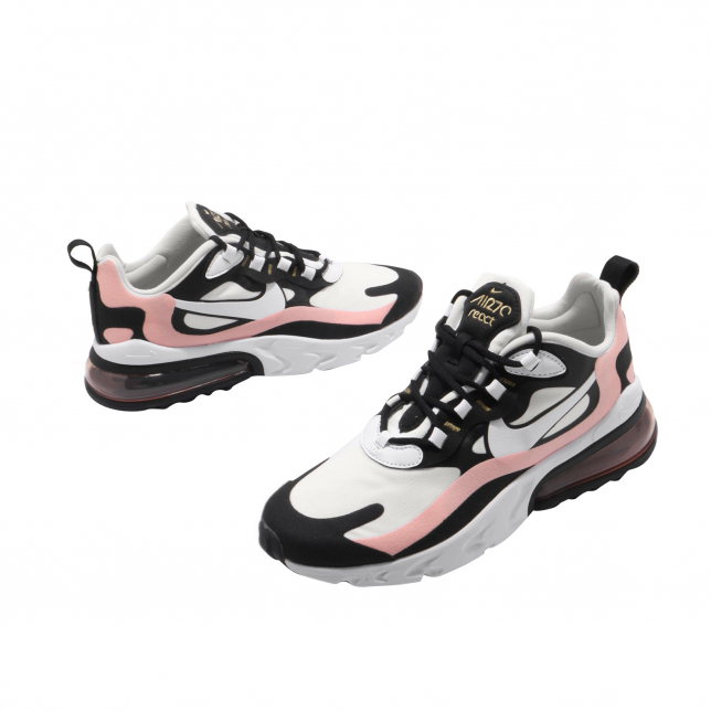 Nike Women's Air Max 270 React Black/White-Bleached Coral - AT6174-005